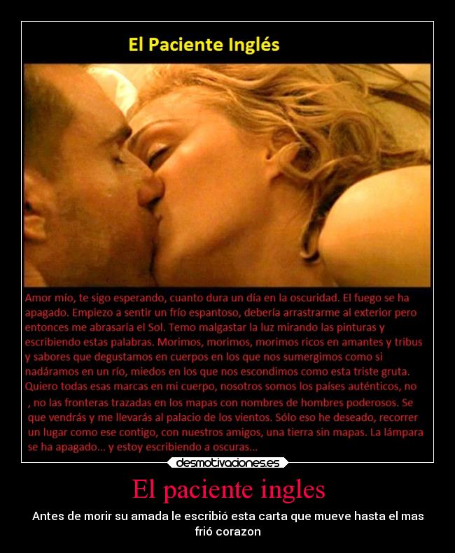 carteles amor paciente ingles the english patient desmotivaciones