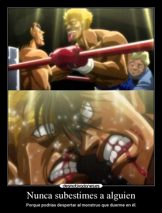 carteles anime espiritu lucha takamuracontrahawk subestimar rival burlarte podria despertar desmotivaciones