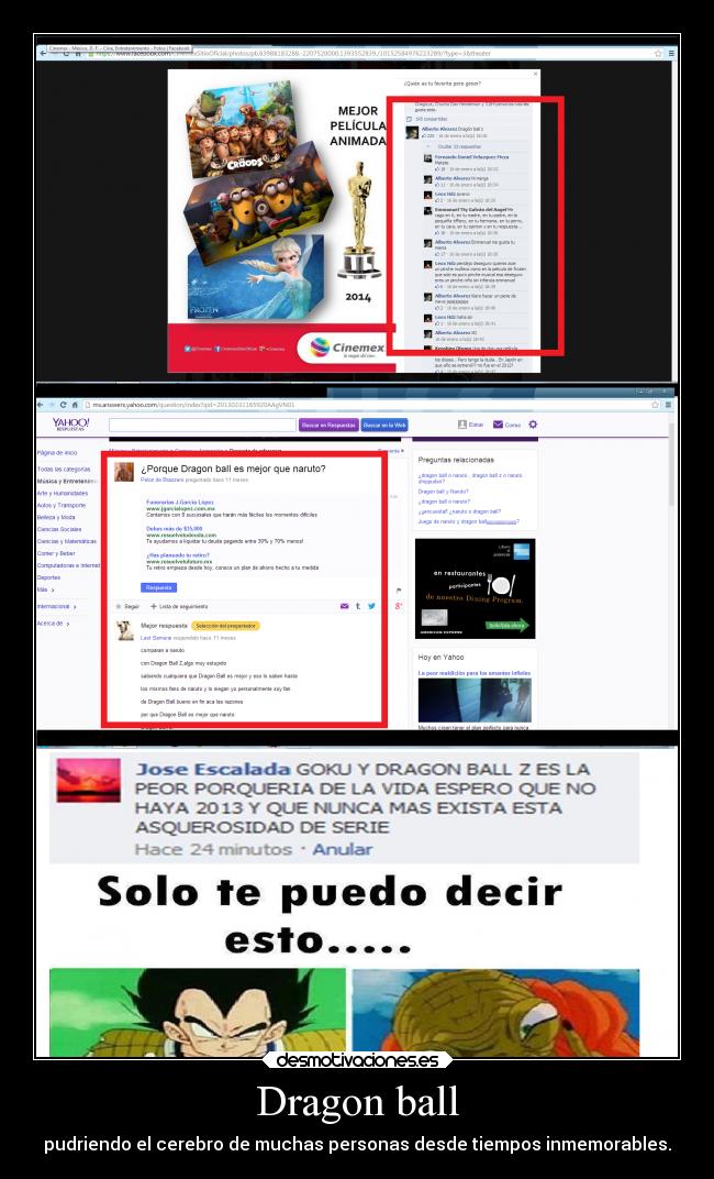 carteles anime gusta dragon ball vale opinion desmotivaciones