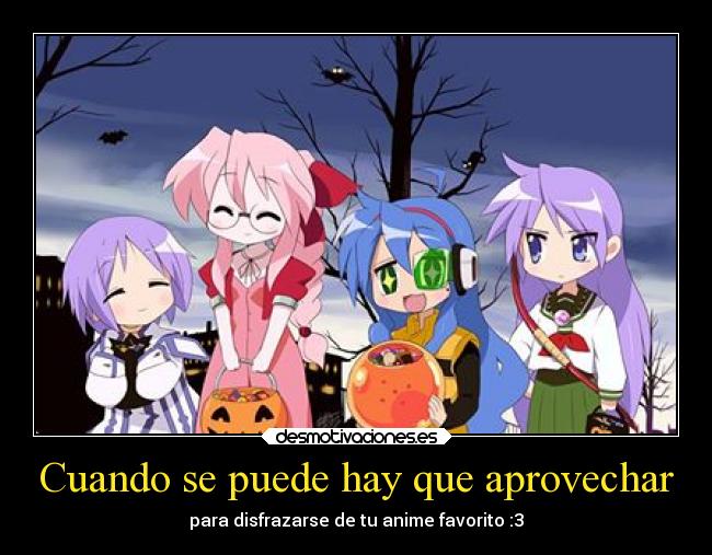 carteles anime haha otakus halowen desmotivaciones