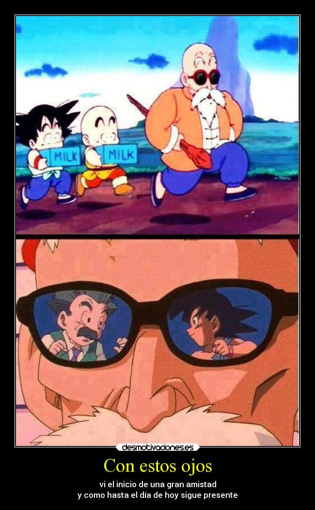 carteles anime infancia maestro roshi krilin goku adultos dragon ball desmotivaciones