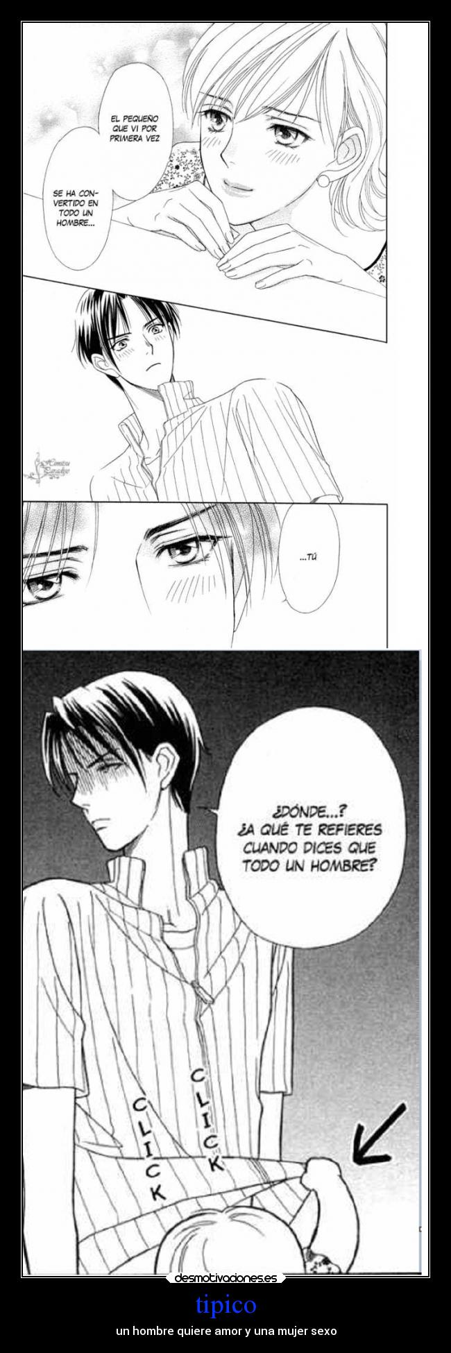 tipico - un hombre quiere amor y una mujer sexo