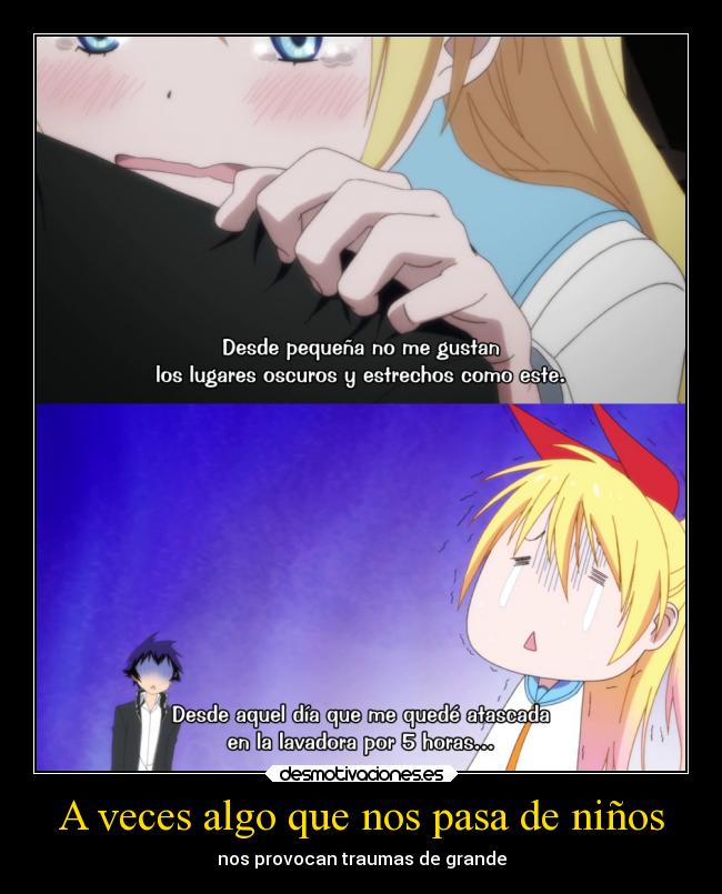 carteles anime nisekoi trauma chitoge labadora estaria igual manga desmotivaciones