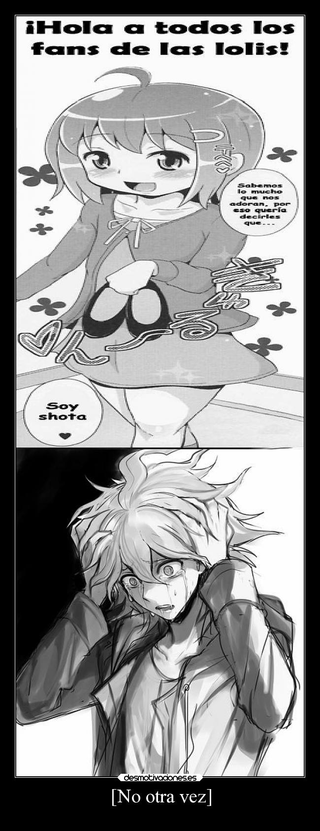 carteles anime sevenix lolicon personaje nagito komaeda otra vez shinigamixlll desmotivaciones