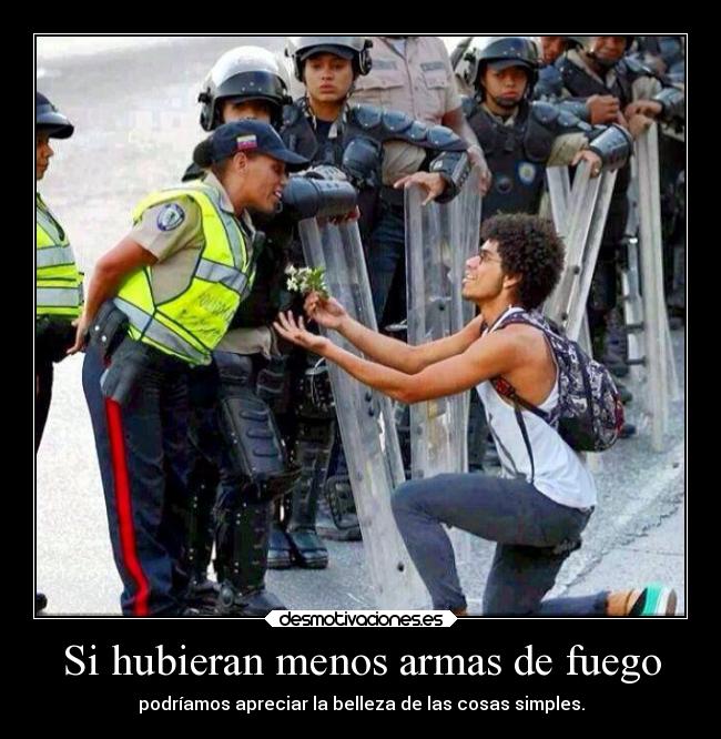 Si hubieran menos armas de fuego - podríamos apreciar la belleza de las cosas simples.