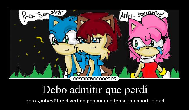 carteles ausencia amy rose sonally sonic sally acorn desmotivaciones