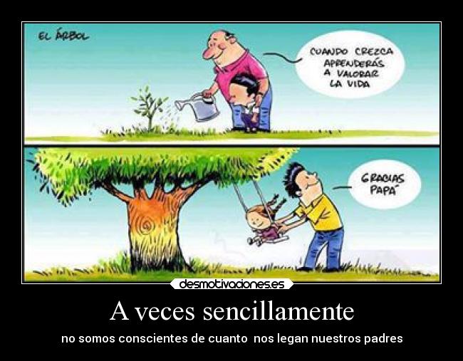 A veces sencillamente - no somos conscientes de cuanto  nos legan nuestros padres