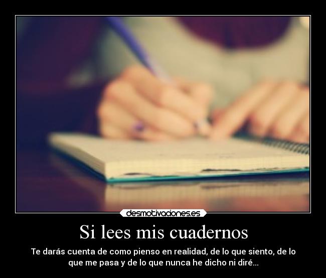 Si lees mis cuadernos -