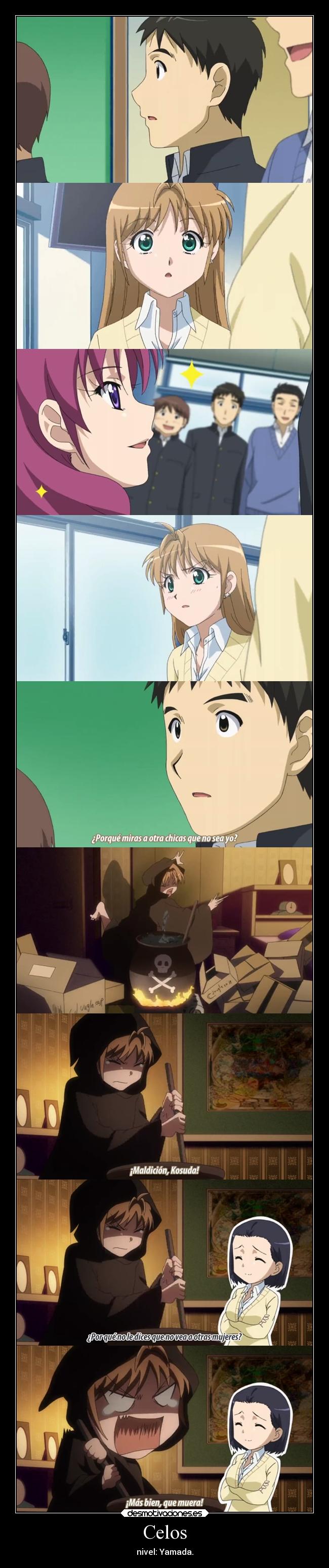 carteles celos odio celos amor anime yamada kosuda gata kei raptorhunter desmotivaciones