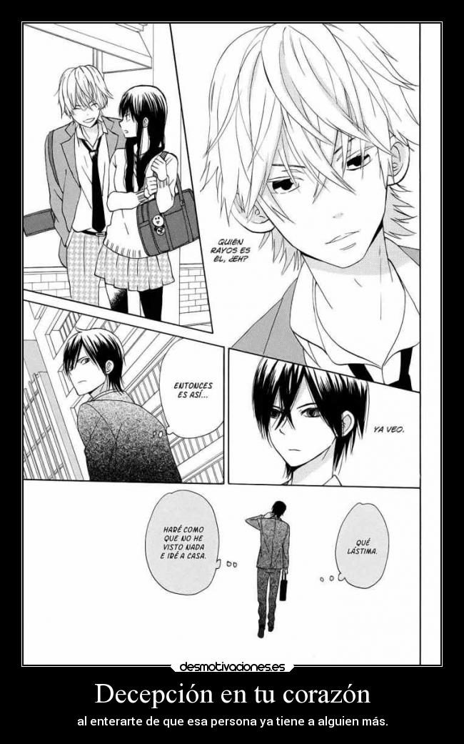 carteles corazon amor anime manga taiyou decepcion mao tiene alguien doni desmotivaciones