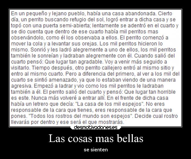 Las cosas mas bellas - se sienten