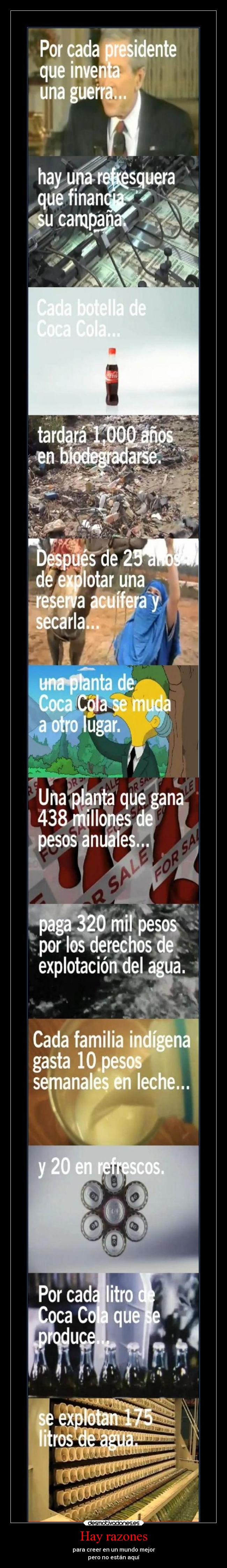 carteles criticas coca cola razones agua indigena podriaseguirastaelinfinito desmotivaciones