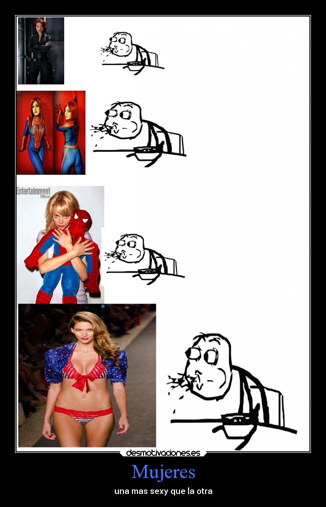 carteles deseos debilidad mujer tetas memes chicaguapa sexy spiderman desmotivaciones
