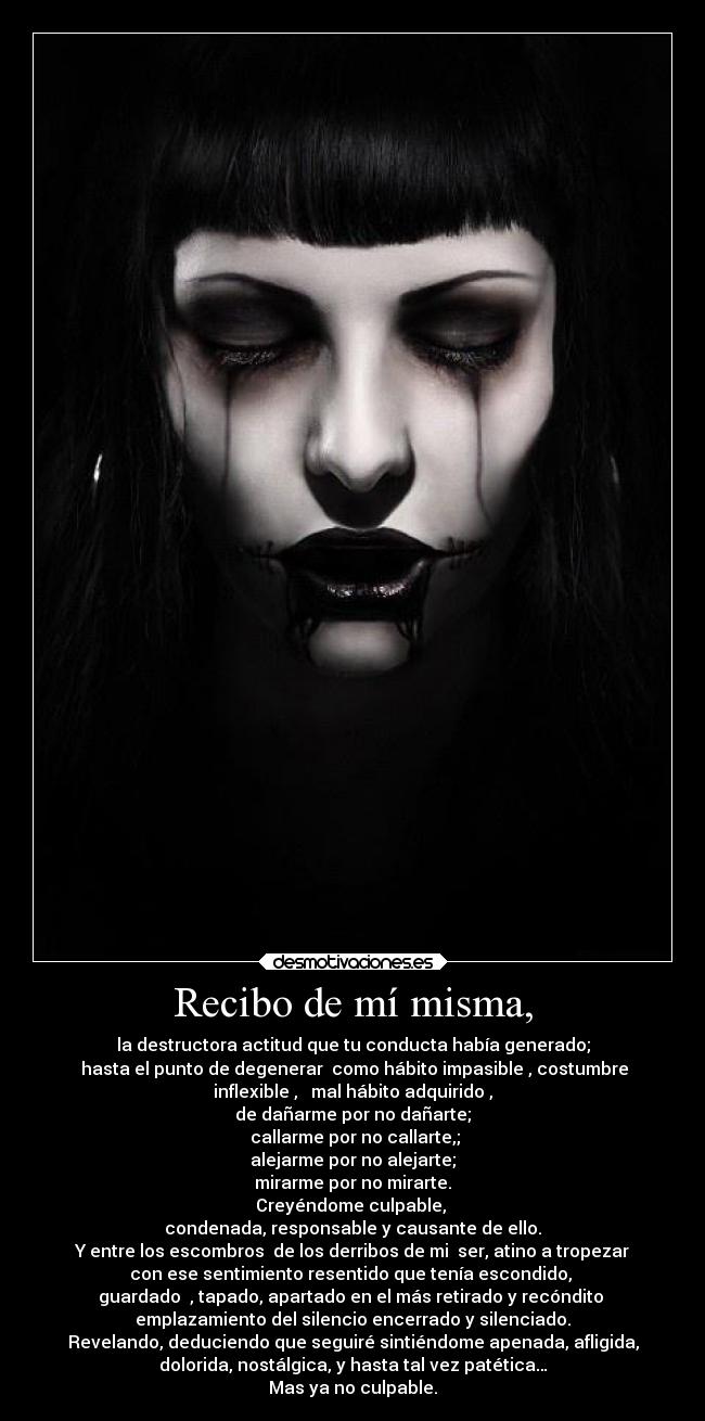 Recibo de mí misma, -