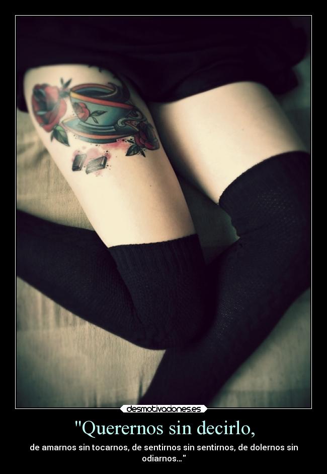 Querernos sin decirlo, - de amarnos sin tocarnos, de sentirnos sin sentirnos, de dolernos sin
odiarnos…