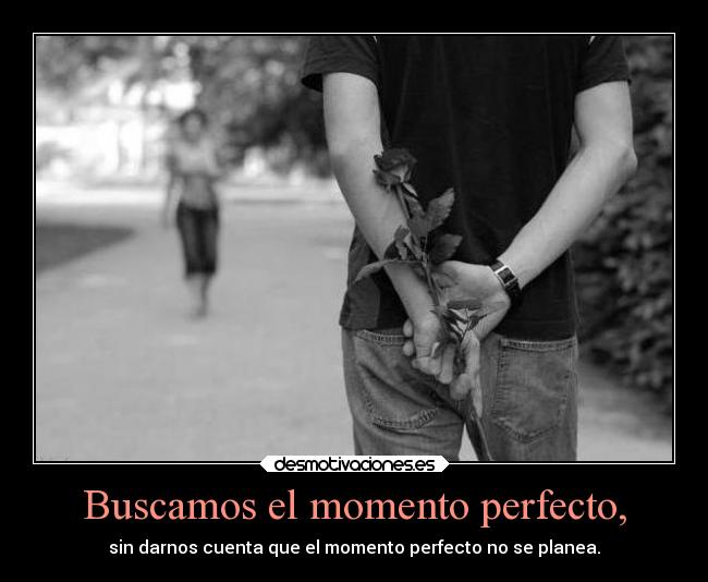 Buscamos el momento perfecto, -