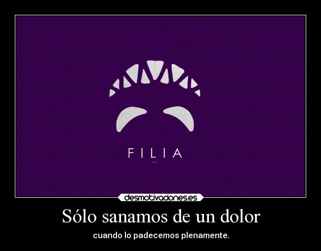 Sólo sanamos de un dolor - cuando lo padecemos plenamente.