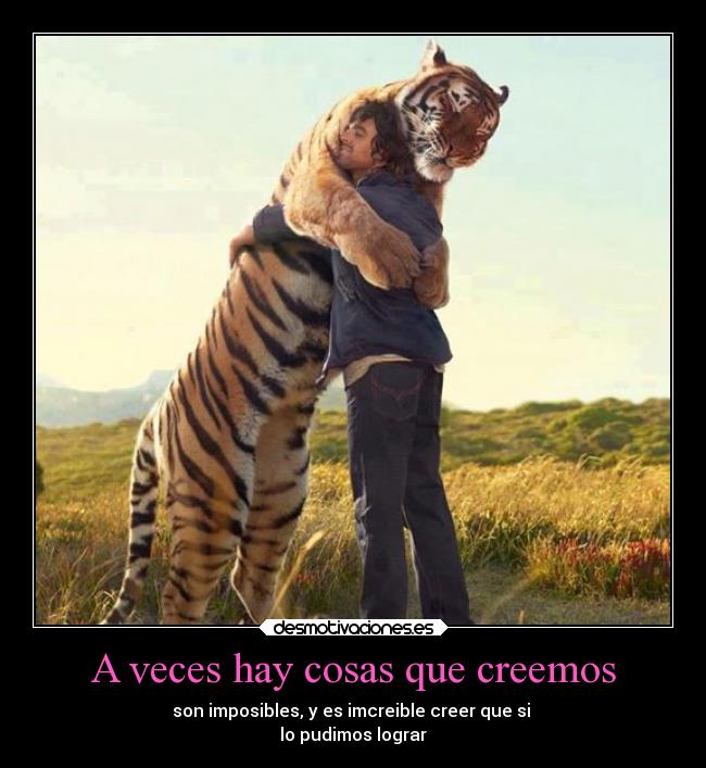 A veces hay cosas que creemos - son imposibles, y es imcreible creer que si
lo pudimos lograr