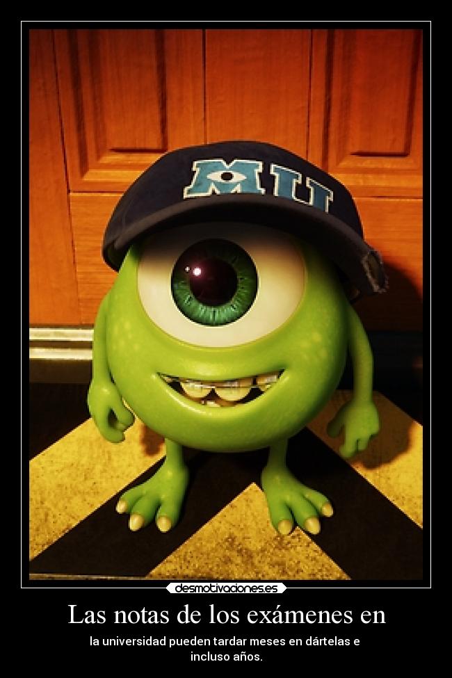 Las notas de los exámenes en - 