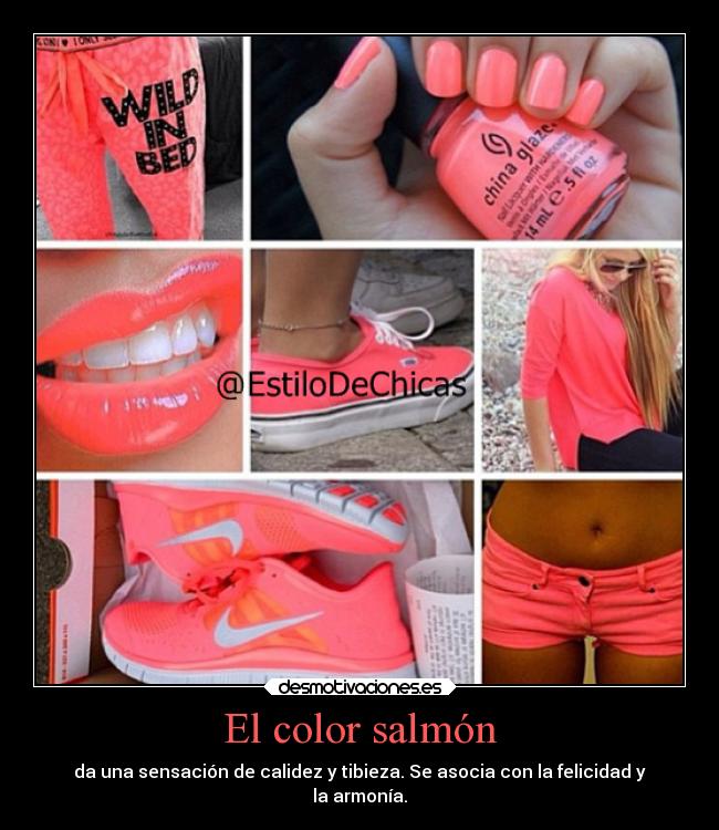 El color salmón - da una sensación de calidez y tibieza. Se asocia con la felicidad y
la armonía.