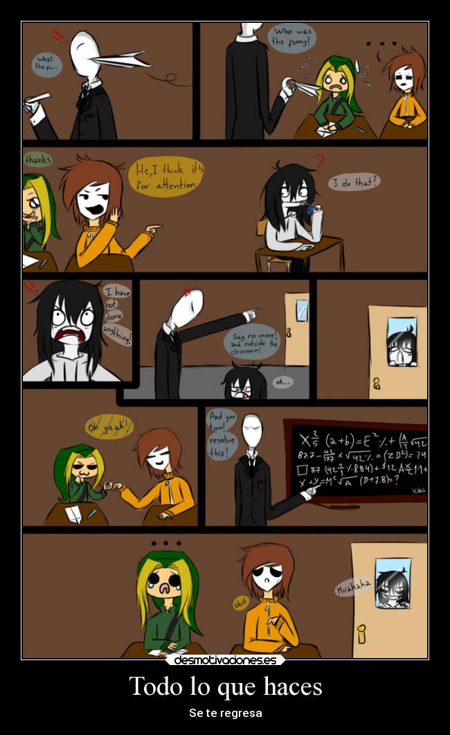 carteles frases creepypastas jeff the killer masky ben slenderman metaforas desmotivaciones