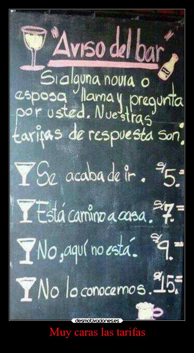 Muy caras las tarifas -