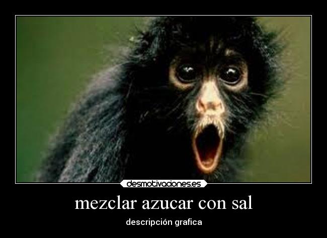 mezclar azucar con sal - descripción grafica