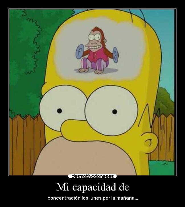 Mi capacidad de - concentración los lunes por la mañana...