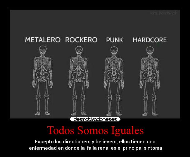Todos Somos Iguales - Excepto los directioners y believers, ellos tienen una
 enfermedad en donde la  falla renal es el principal sintoma