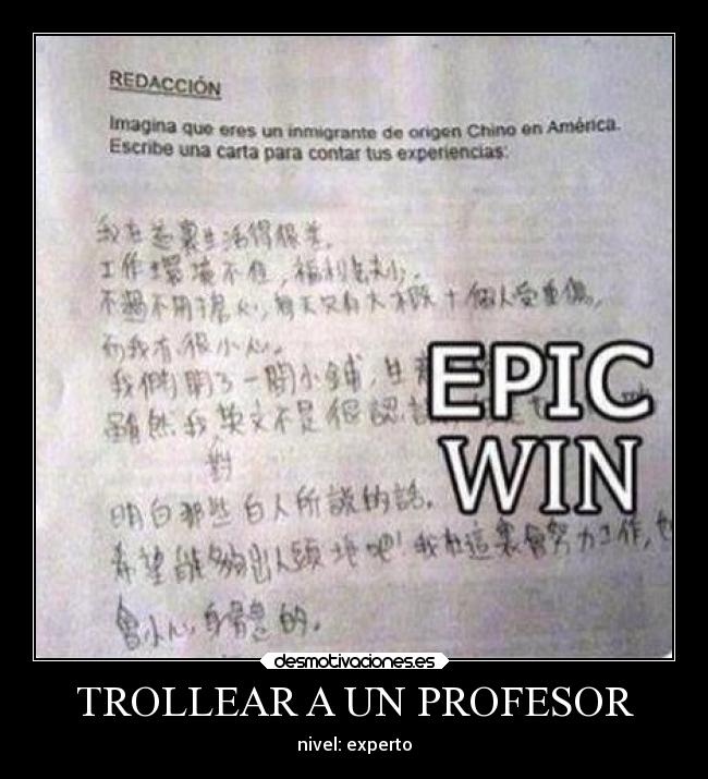 carteles humor trollear profesor nivel experto desmotivaciones