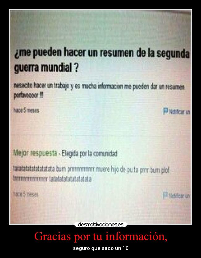 Gracias por tu información, - 