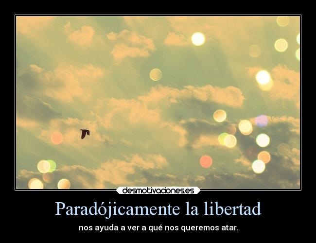 Paradójicamente la libertad -