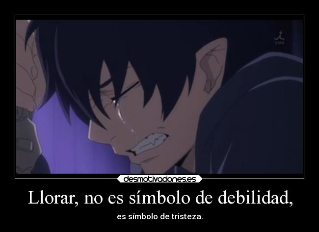 Llorar, no es símbolo de debilidad, - es símbolo de tristeza.