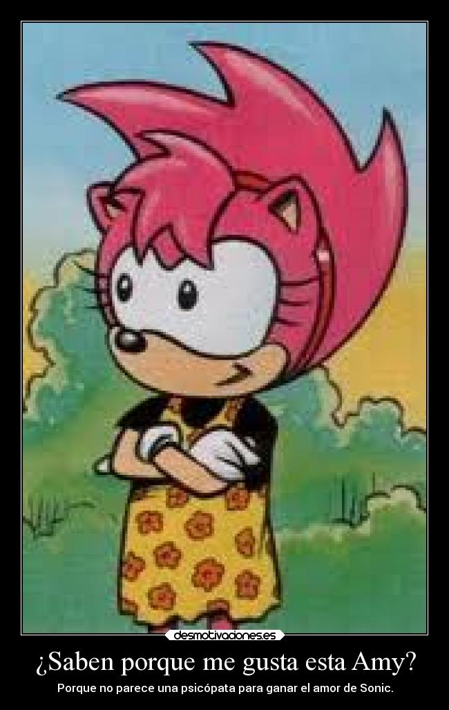 ¿Saben porque me gusta esta Amy? - Porque no parece una psicópata para ganar el amor de Sonic.