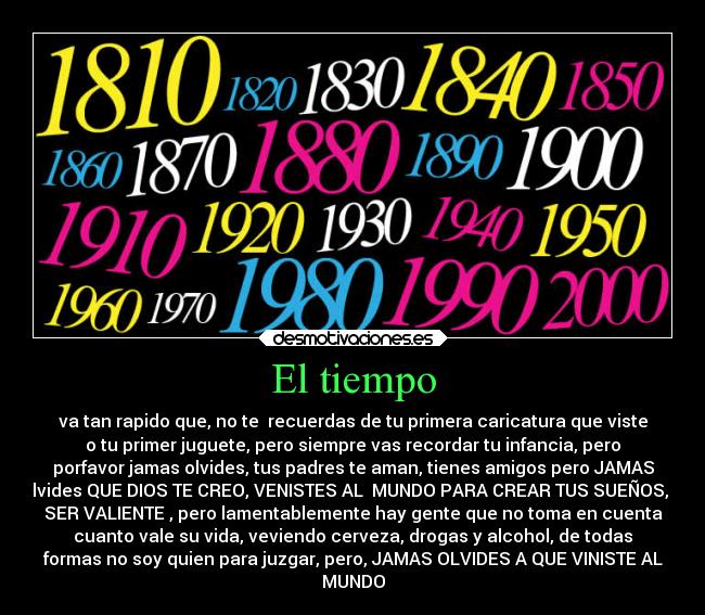 carteles motivaciones vida importancia tiempo desmotivaciones