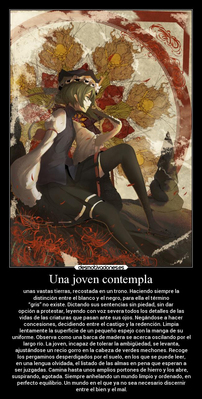 carteles muerte vida historia relato metaforas ying yang juicio redencion castigo touhou shikieiki yamaxanadu desmotivaciones
