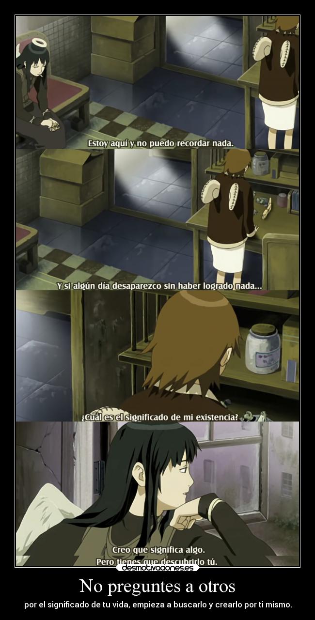 carteles mundo vida anime preguntar significado existir empezar buscar crear raptorhunters desmotivaciones