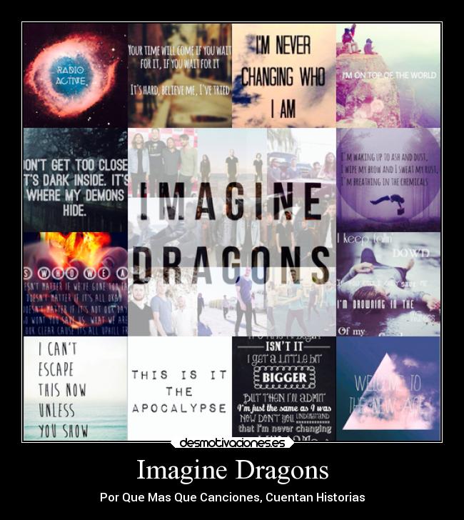 carteles musica imaginedragons letras desmotivaciones