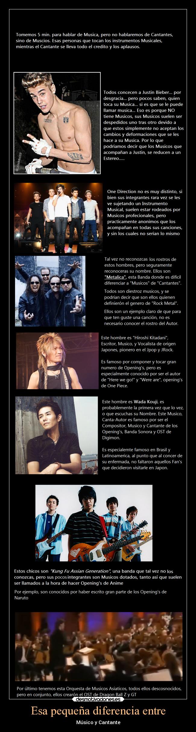 Esa pequeña diferencia entre - Músico y Cantante