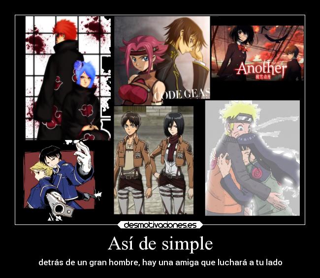 carteles naruto anime confianza amor amistad amigos codegeass fma another shingekinokyojin desmotivaciones