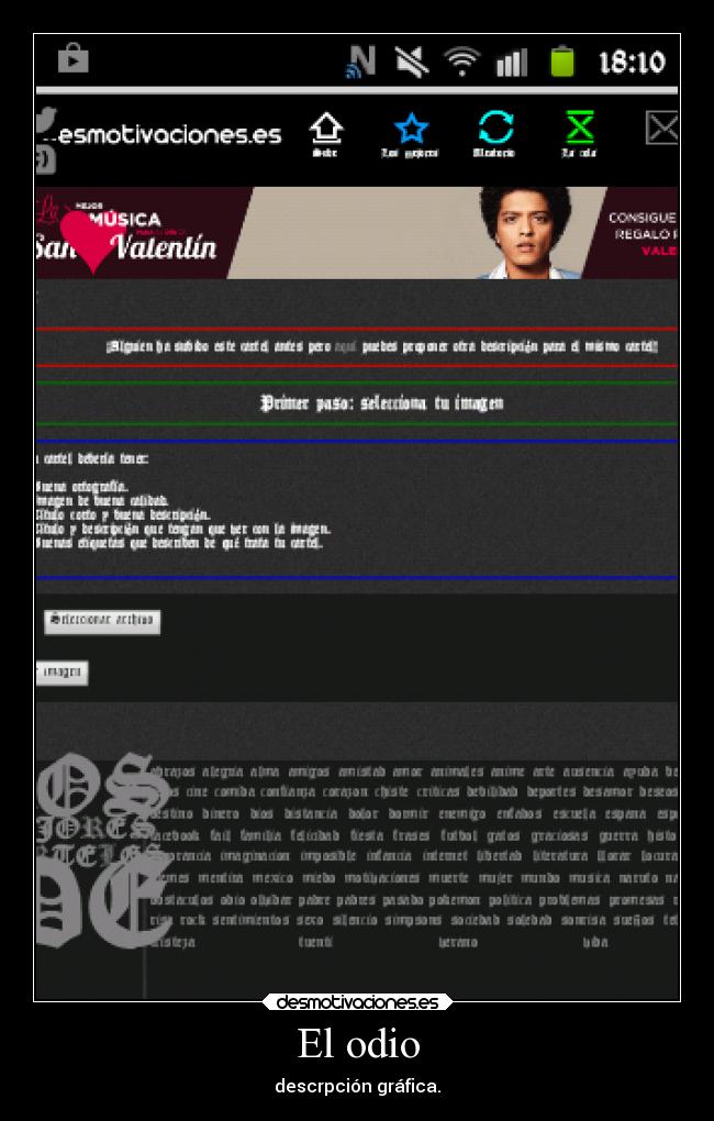 El odio - descrpción gráfica.
