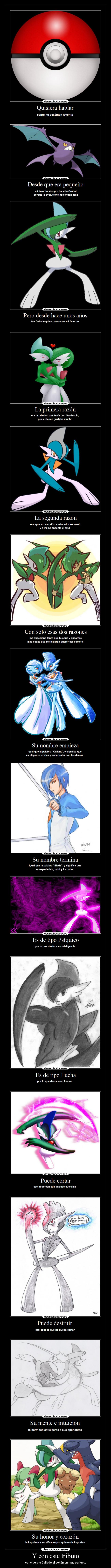 carteles pokemon gallade crobat gardevoir shiny gallant blade psiquico lucha corte fuerza intuir proteger desmotivaciones