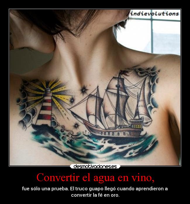 Convertir el agua en vino, - fue sólo una prueba. El truco guapo llegó cuando aprendieron a
convertir la fé en oro.