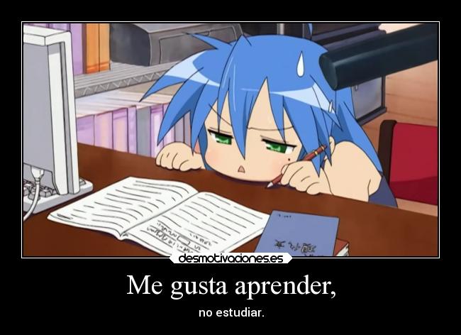 Me gusta aprender, - no estudiar.