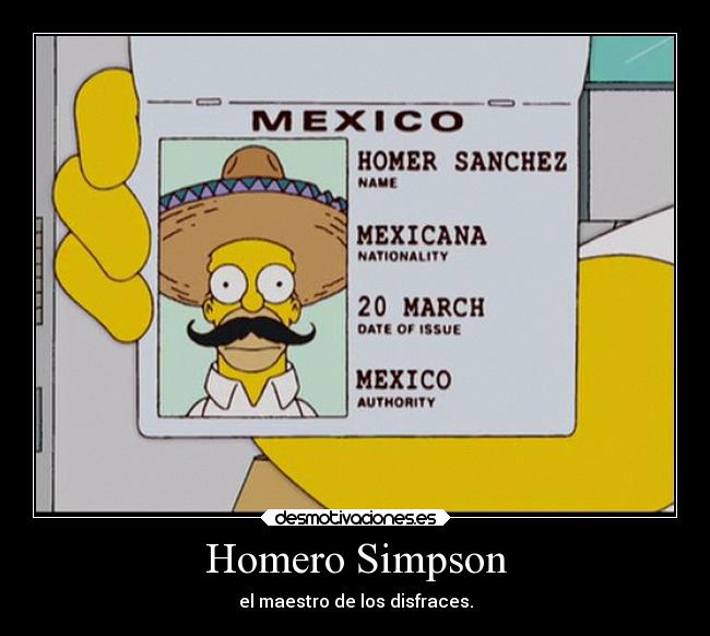 Homero Simpson - el maestro de los disfraces.