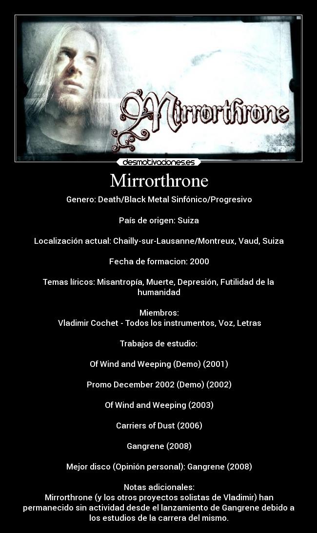 carteles rock mirrorthrone blackmetal metalsinfonico metalprogresivo progresivo heavymetal desmotivaciones