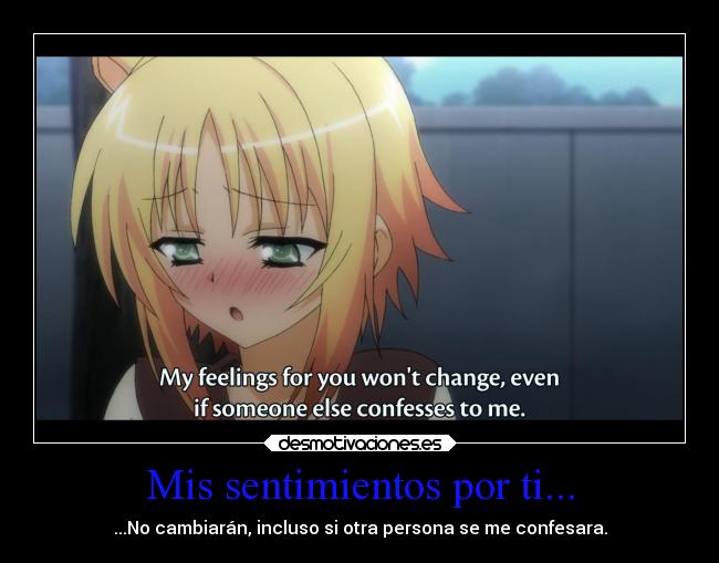 Mis sentimientos por ti... - ...No cambiarán, incluso si otra persona se me confesara.