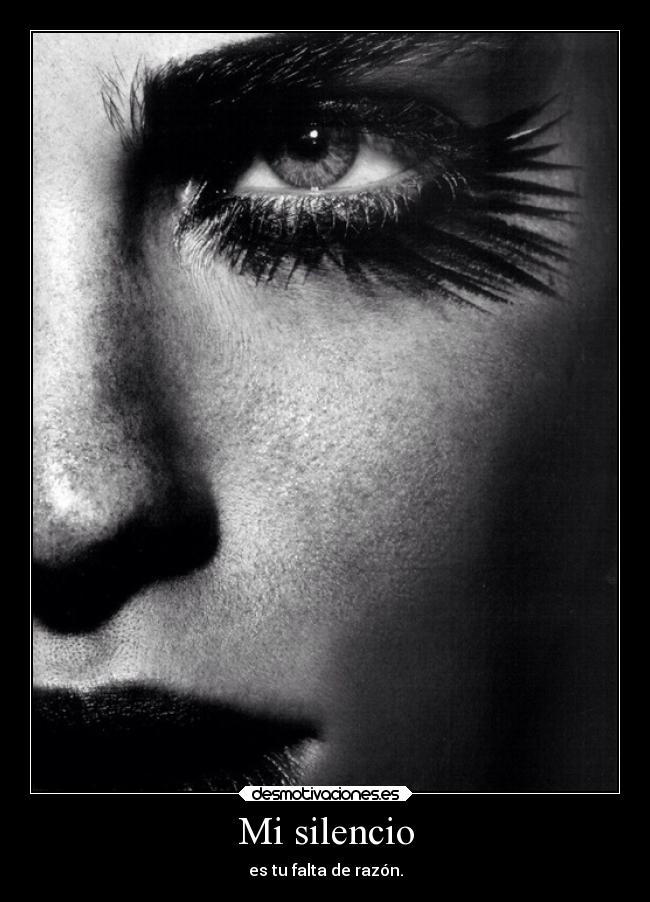Mi silencio - es tu falta de razón.