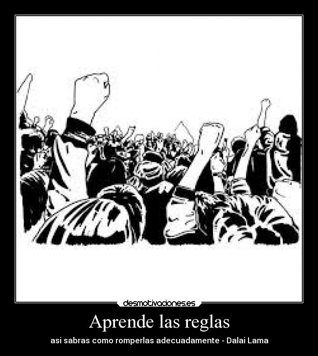 Aprende las reglas - asi sabras como romperlas adecuadamente - Dalai Lama