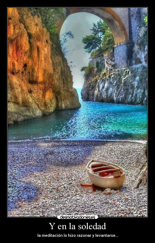 Y en la soledad - la meditación lo hizo razonar y levantarse...
